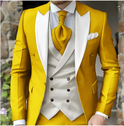 Costume mariage homme 3 pièces sur mesure, blazer, gilet & pantalon - LYXIUS