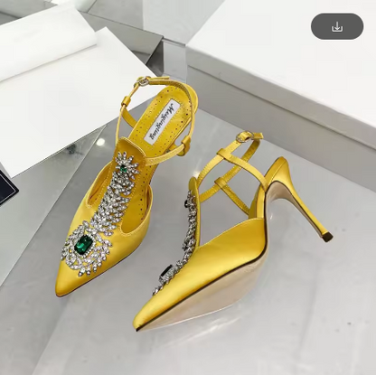 escarpins satin strass mariée