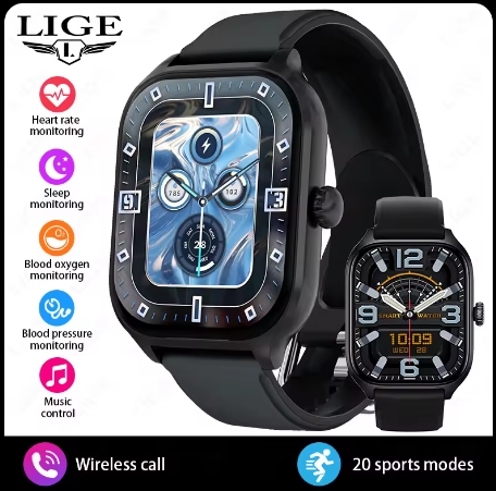 Montre Connectée Luxe 2.01” Plein Écran – LYXIUS