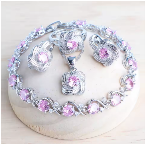 Ensemble bijoux femme en argent - LYXIUS