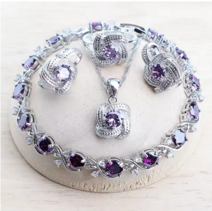 Ensemble bijoux femme en argent - LYXIUS